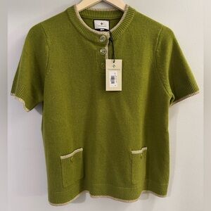 Tuckernuck Olive Green Robbie Short Sleeve Sweater